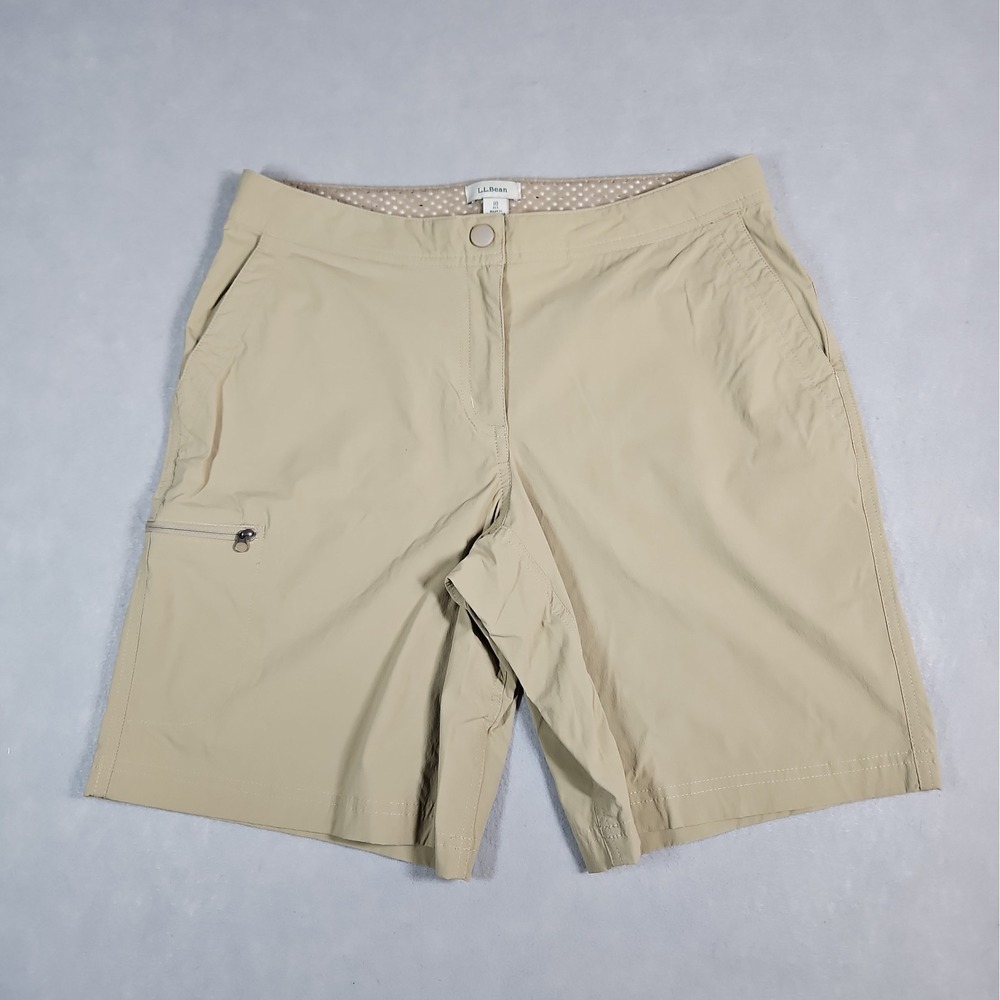 LL Bean Womens Tan Cargo Outdoor Hiking Shorts Size 10
